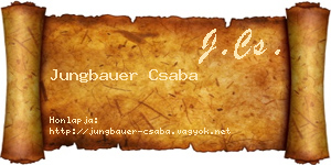 Jungbauer Csaba névjegykártya